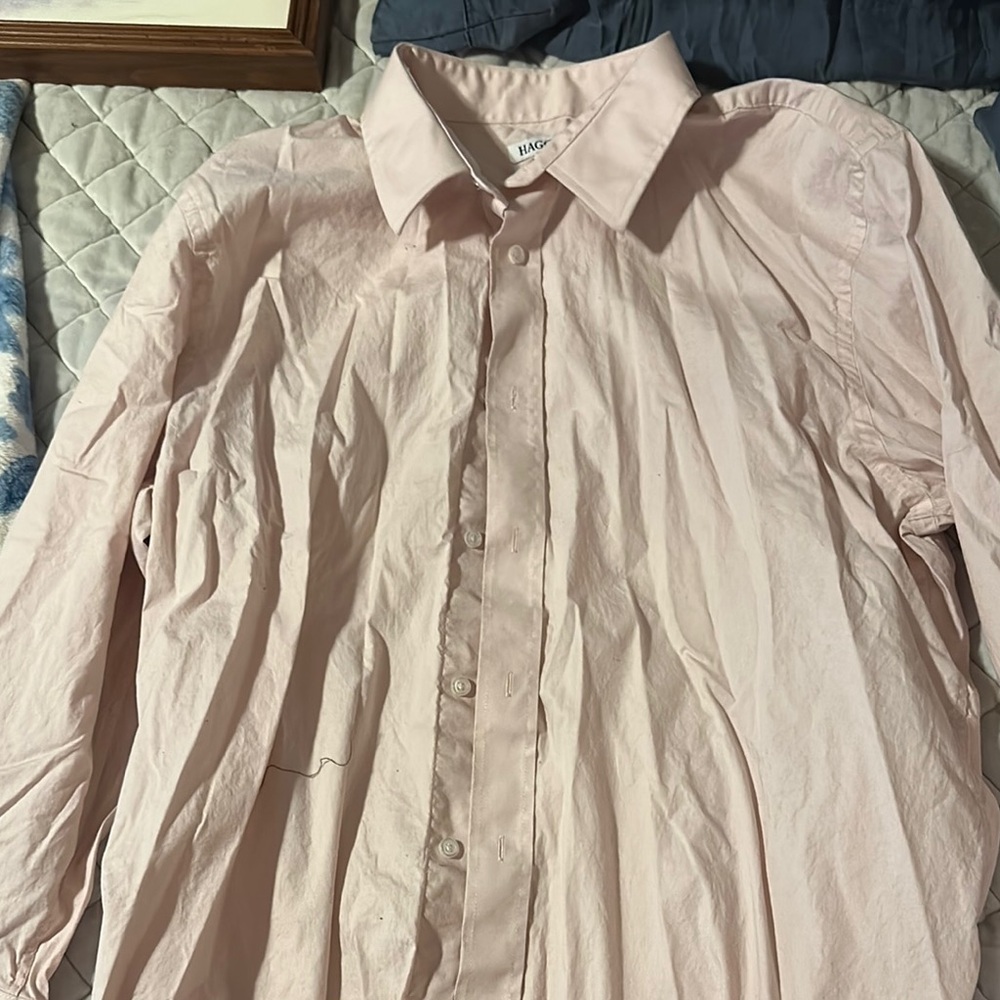 Haggar Men's Pink Dress Shirt